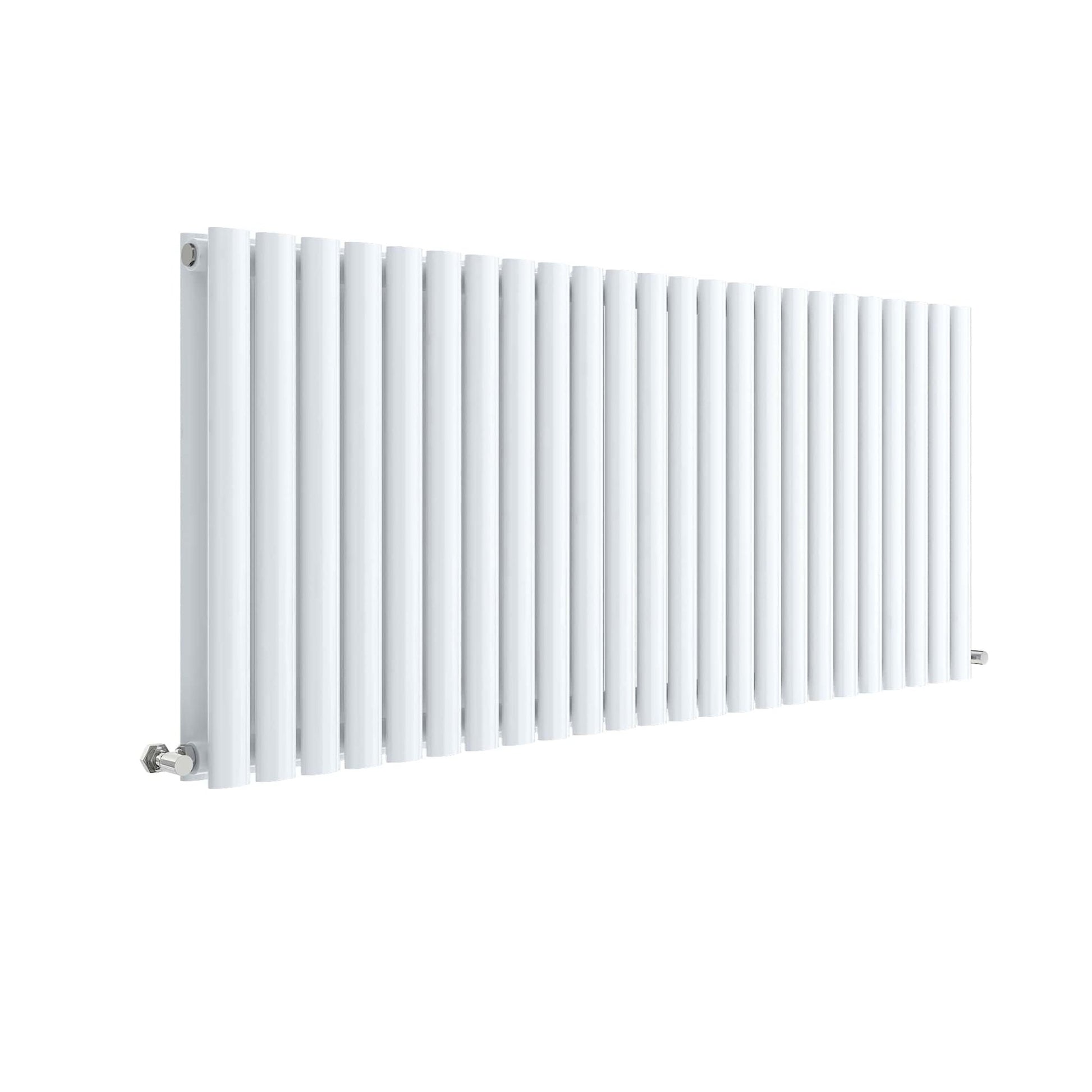 Nui Revive Horizontal Double Panel Radiator 600 X 1398 Contemporary White High Gloss Steel 600x1398x78mm - JJ Building Materials