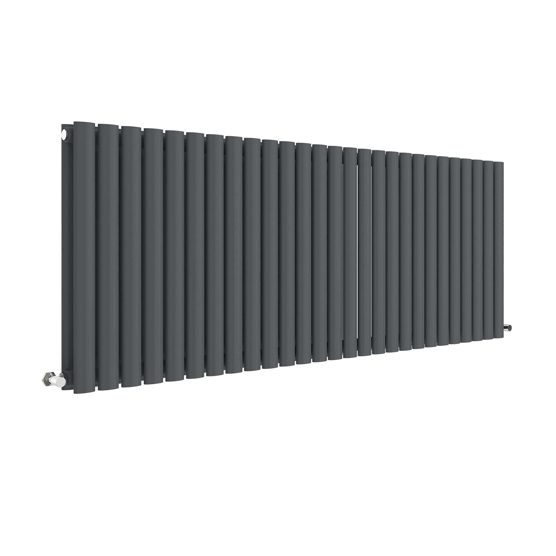 Nui Revive Horizontal Double Panel Radiator 600 X 1572 Contemporary Anthracite Steel 600x1572x78mm - JJ Building Materials