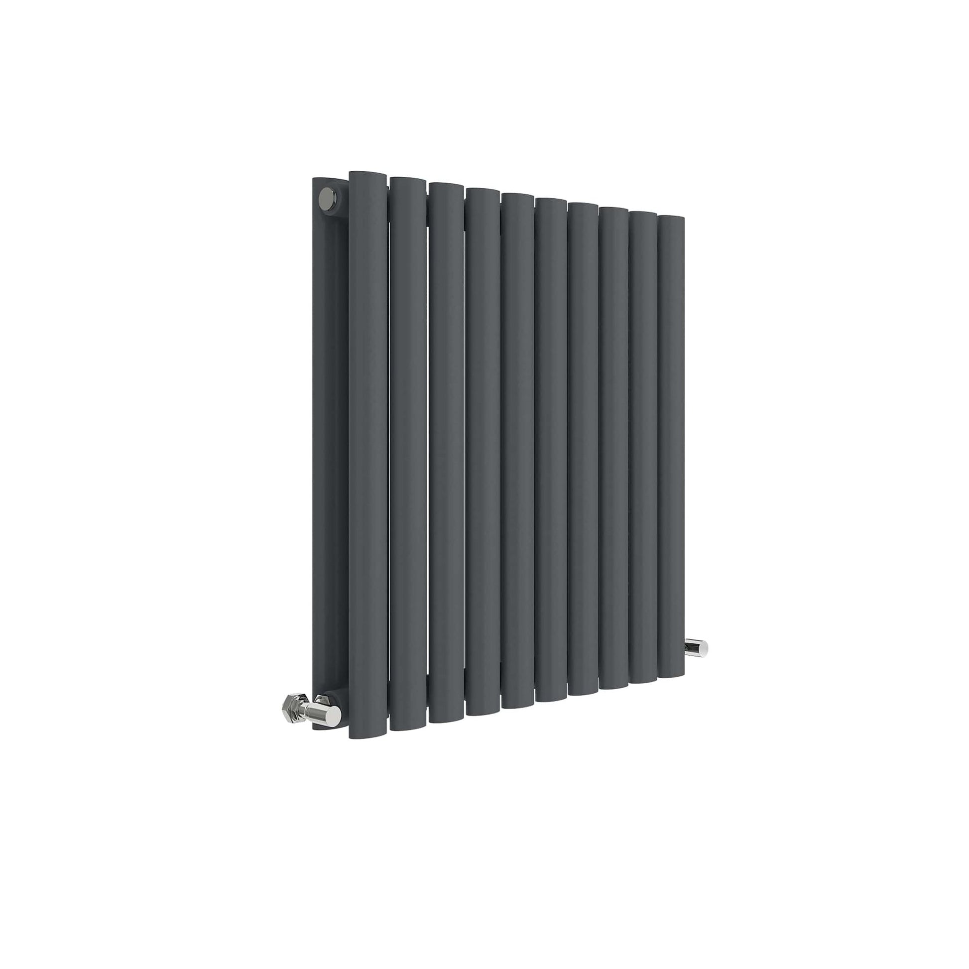Nui Revive Horizontal Double Panel Radiator 600 X 586 Contemporary Anthracite Steel 600x586x78mm - JJ Building Materials