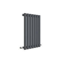 Nui Revive Horizontal Single Panel Radiator 600 X 412 Contemporary Anthracite Steel 600x412x55mm - JJ Building Materials