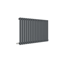 Nui Revive Horizontal Single Panel Radiator 600 X 992 Contemporary Anthracite Steel 600x992x55mm - JJ Building Materials