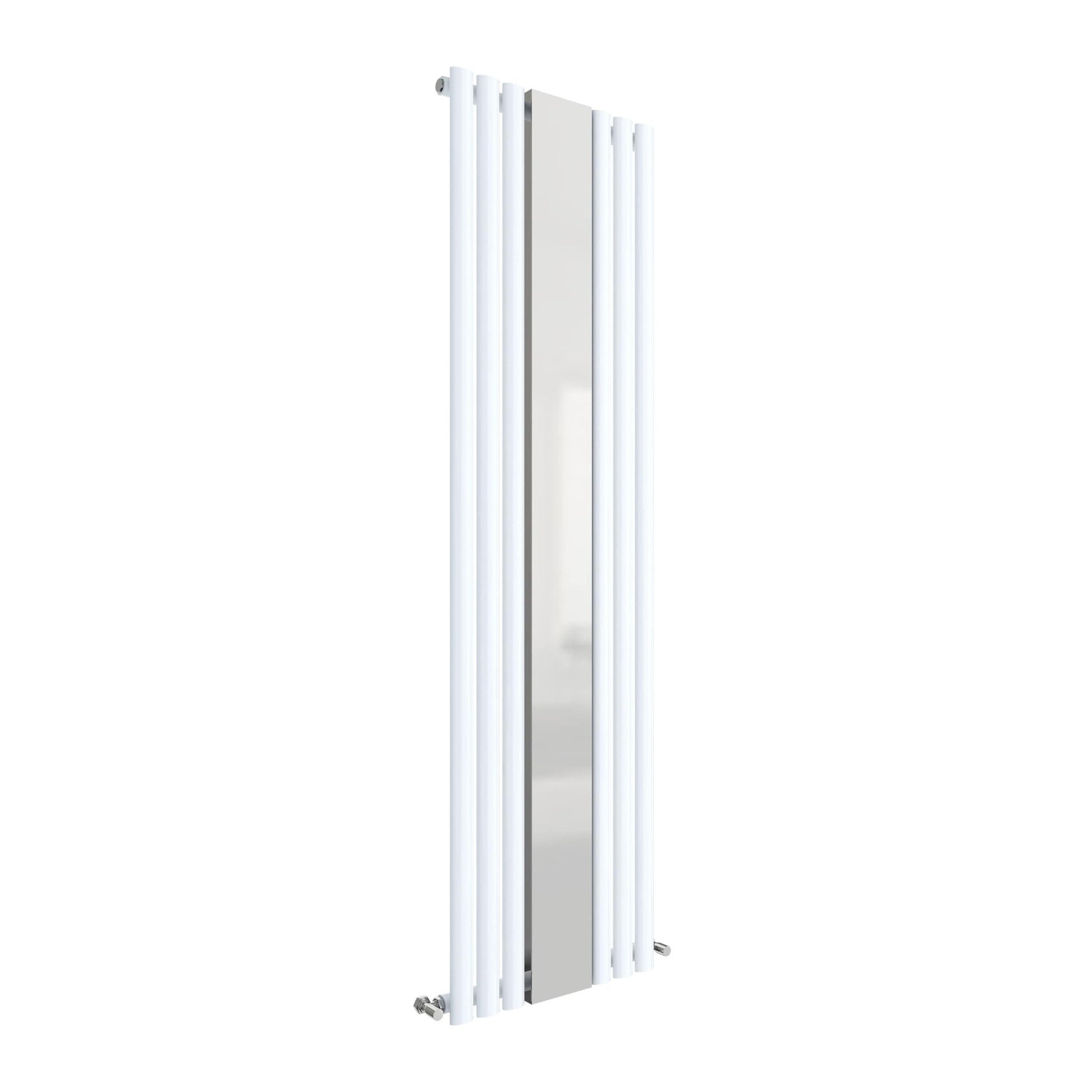 Nui Revive Single Panel Radiator With Mirror 1800 X 499 Contemporary White High Gloss Steel 1800x499x55mm - JJ Building Materials