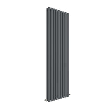 Nui Revive Vertical Double Panel Radiator 1800 X 528 Contemporary Anthracite Steel 1800x528x78mm - JJ Building Materials