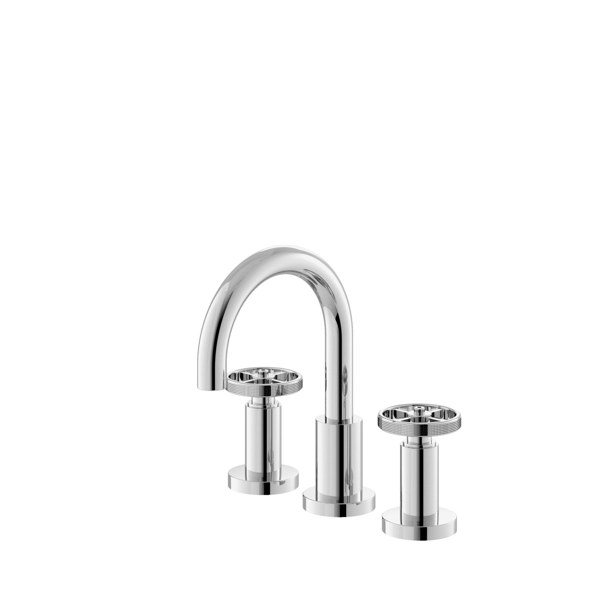 Nui Revolution 3 Tap Hole Basin Mixer Contemporary Chrome Brass 190x130x175mm - JJ Building Materials