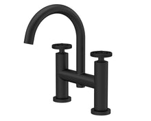 Nui Revolution Bath Filler Contemporary Matt Black Brass 319x230x50mm - JJ Building Materials