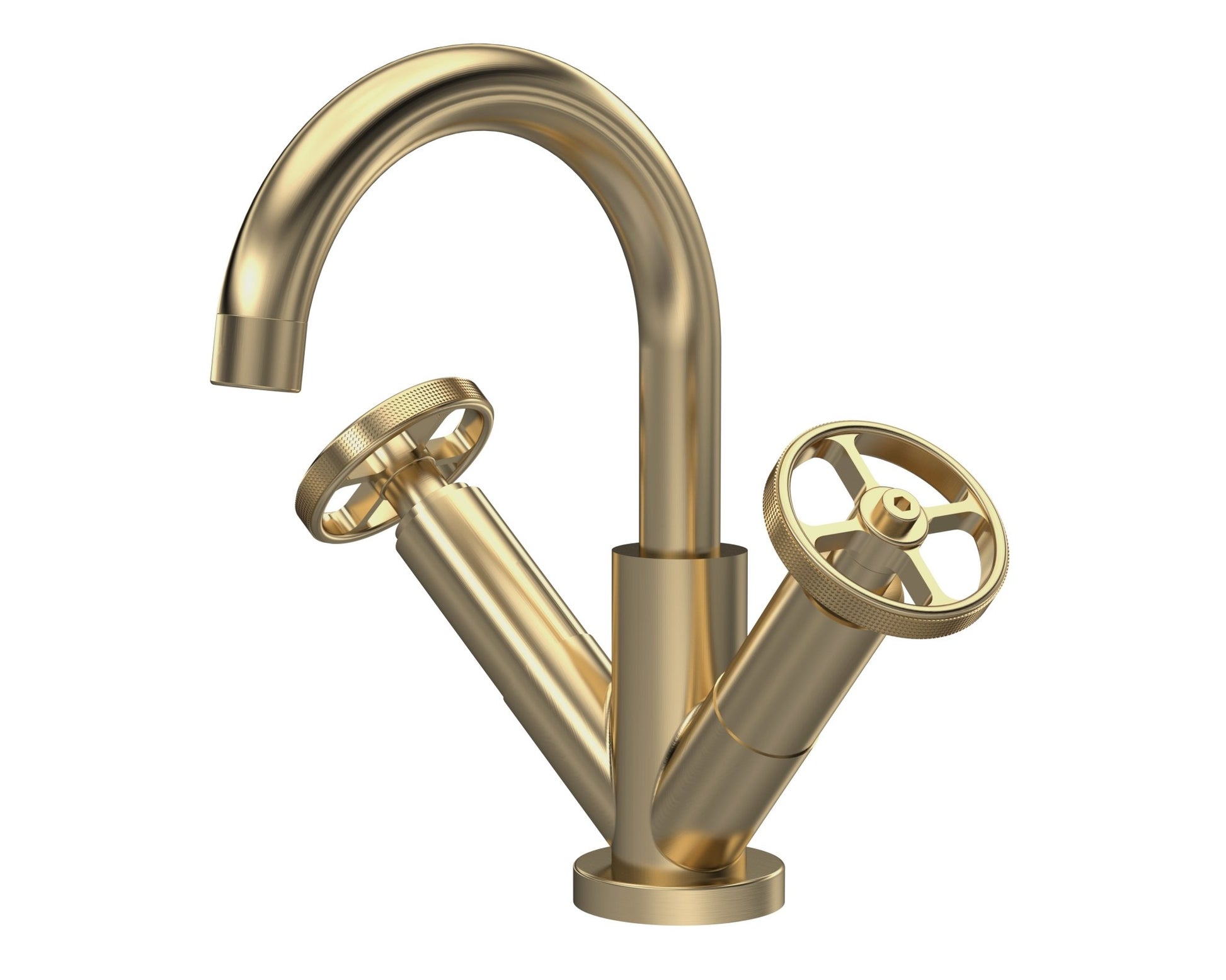 Nui Revolution Mono Basin Mixer Contemporary Brushed Brass Brass 217x230x175mm - JJ Building Materials