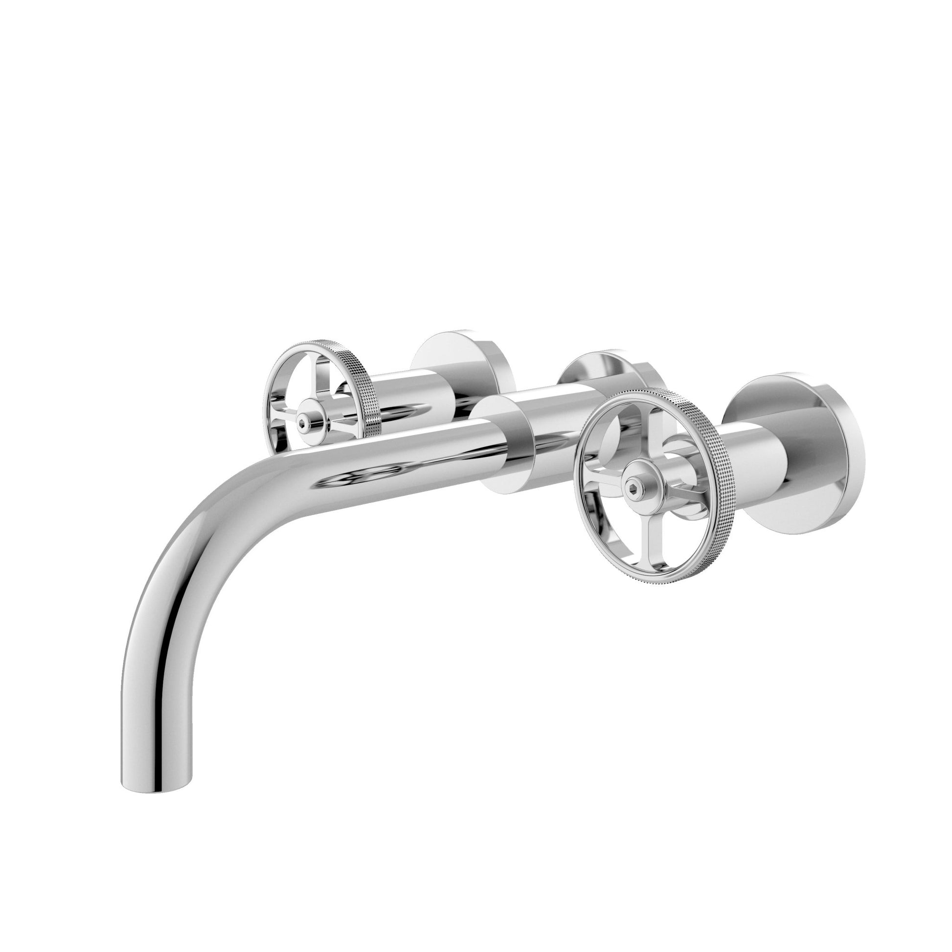 Nui Revolution Wall Mounted Basin Mixer Contemporary Chrome Brass 113x255x220mm - JJ Building Materials