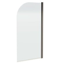 Nui Round Bath Screen - 6mm Contemporary Brushed Pewter Aluminium 1430x790x24mm - JJ Building Materials