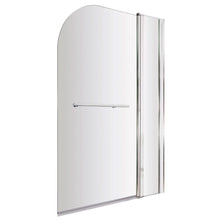 Nui Round Bath Screen Fixed Panel & Rail Contemporary Chrome Aluminium 1433x998x24mm - JJ Building Materials