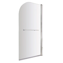 Nui Round Bath Screen With Rail Contemporary Chrome Aluminium 1430x790x24mm - JJ Building Materials