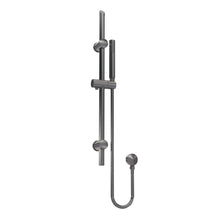 Nui Round Slider Rail Kit With Elbow Contemporary Brushed Pewter Brass ABS 740x140x76mm - JJ Building Materials