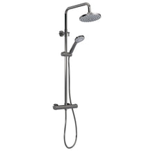 Nui Round Thermostatic Bar Valve & Shower Kit Contemporary Brushed Pewter Brass ABS 1245x267x429mm - JJ Building Materials