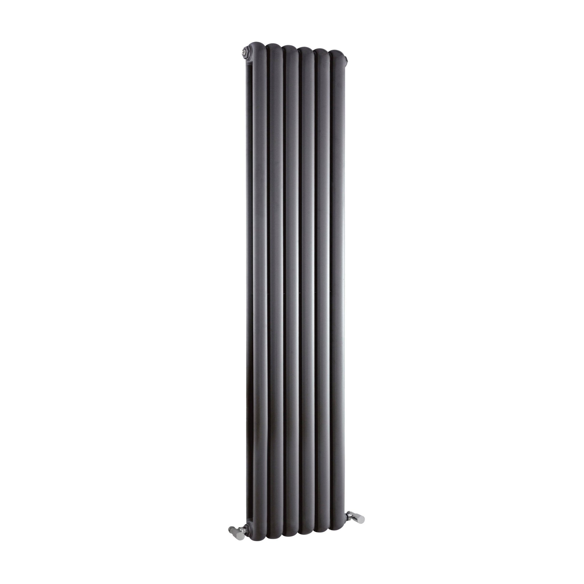 Nui Salvia Designer Radiator Contemporary Anthracite Steel 1500x383x80mm - JJ Building Materials