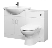 Nui Saturn Furniture Pack With Round Basin Contemporary Gloss White MFC Painted Gloss 836x1050x430mm - JJ Building Materials