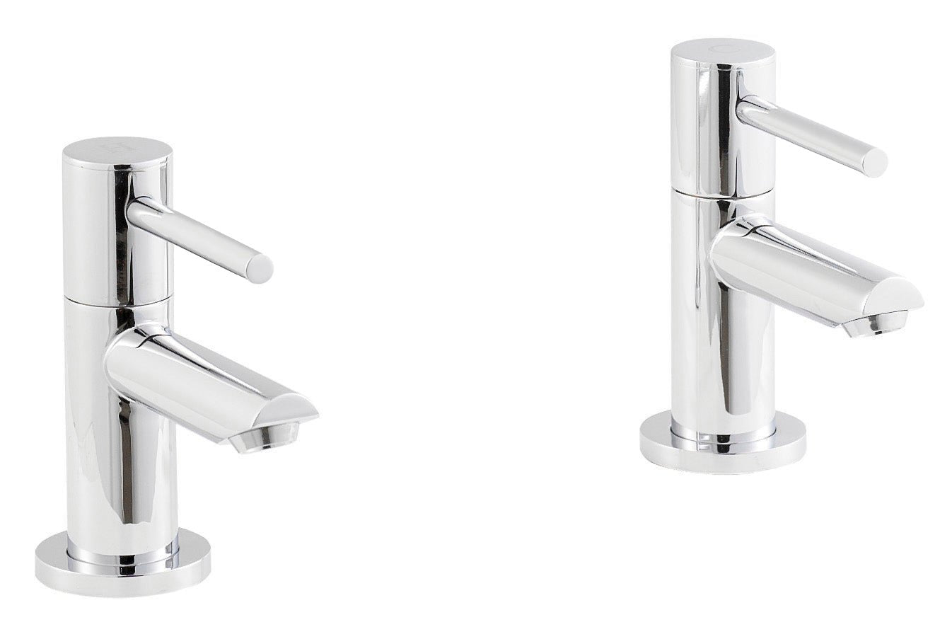 Nui Series Two Basin Taps Contemporary Chrome Brass 113x45x111mm - JJ Building Materials