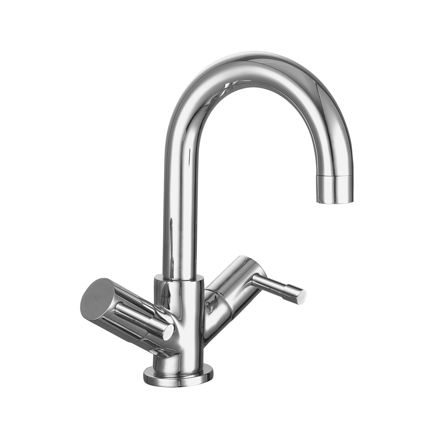 Nui Series Two Mono Basin Mixer Contemporary Chrome Brass 220x142x162mm - JJ Building Materials