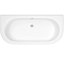 Nui Shingle Curved Back To Wall Bath & Panel Contemporary White Acrylic - JJ Building Materials