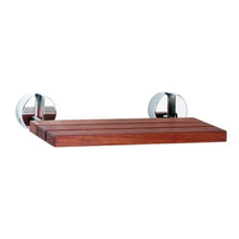 Nui Shower Accessories Shower Seat Contemporary Chrome Wood 345x500x345mm - JJ Building Materials