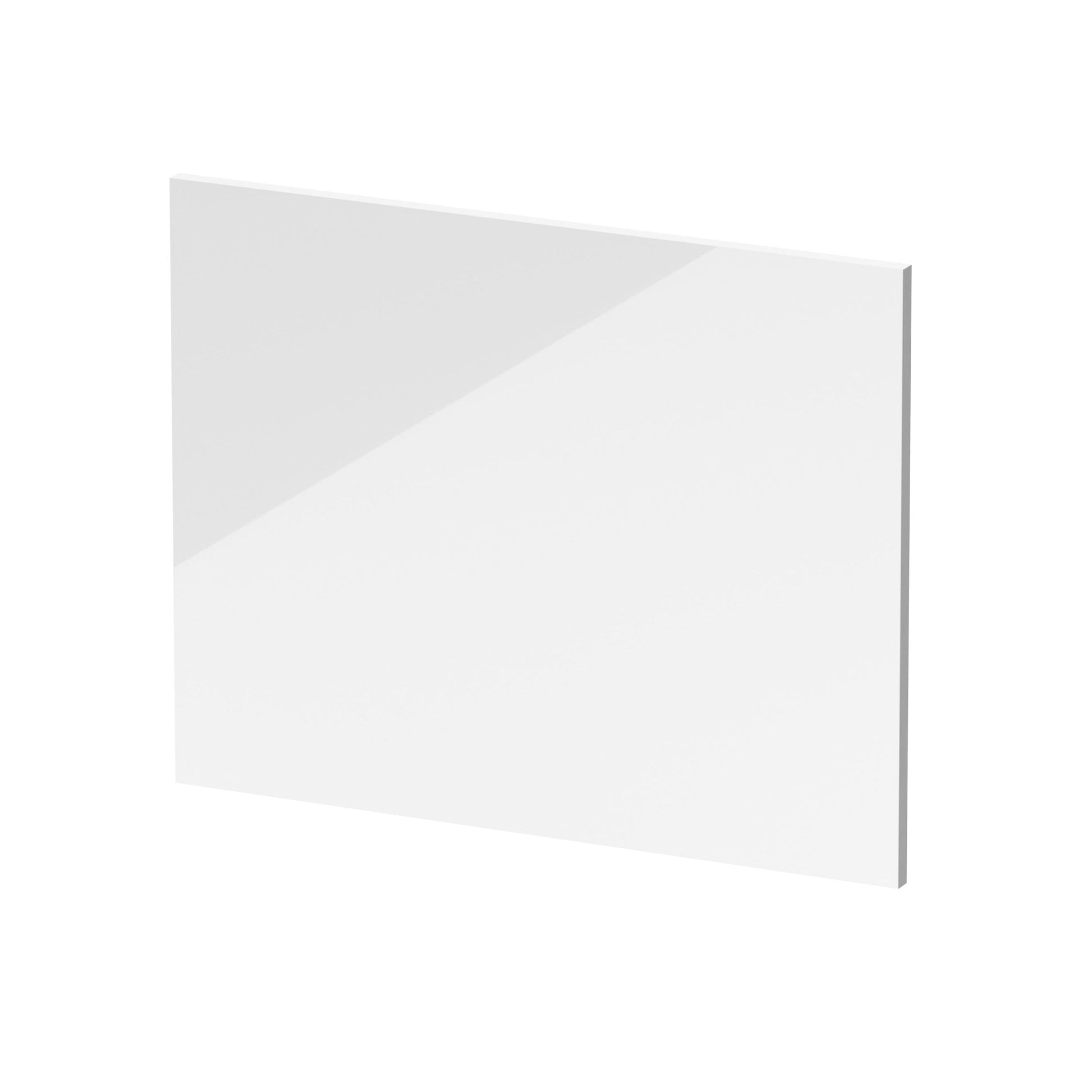 Nui Shower Bath End Panel (700mm) Contemporary Gloss White MDF Painted Gloss 540x680x18mm - JJ Building Materials