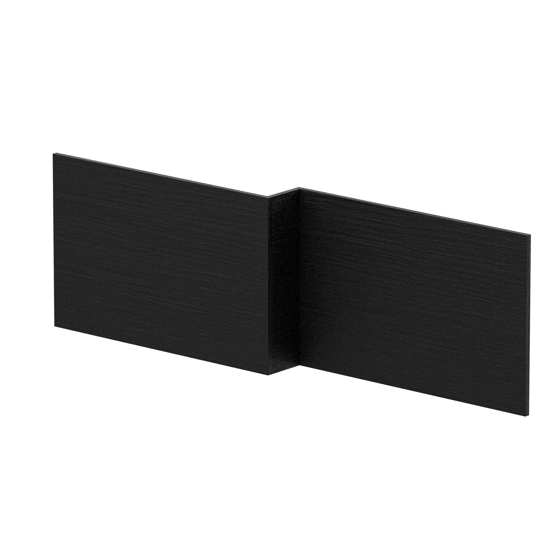 Nui Shower Bath Front Panel (1700mm) Contemporary Charcoal Black MFC Textured Woodgrain 520x1698x163mm - JJ Building Materials