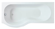 Nui Shower Baths 1700mm Left Hand P - shaped Bath Contemporary White Acrylic 415x850x415mm - JJ Building Materials