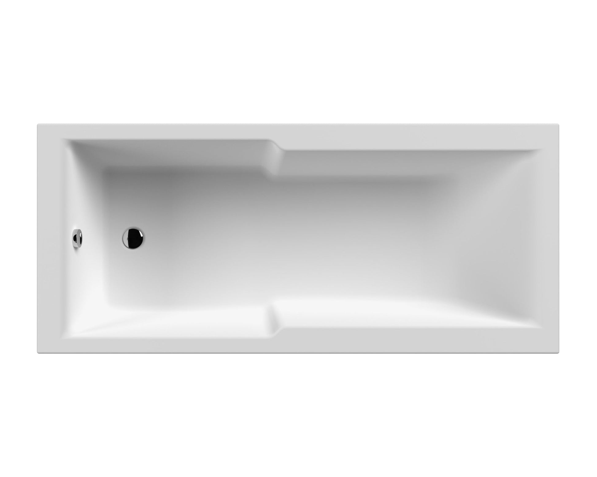Nui Shower Baths Square Straight Shower Bath 1700 X 750mm Contemporary White Acrylic - JJ Building Materials
