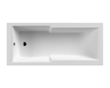 Nui Shower Baths Square Straight Shower Bath 1700 X 750mm Contemporary White Acrylic - JJ Building Materials