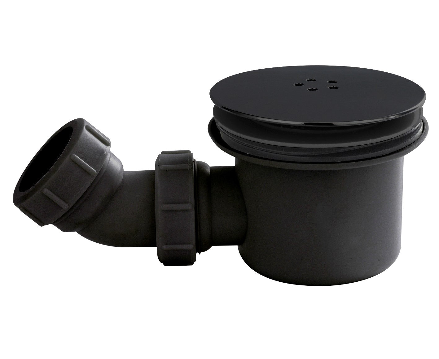 Nui Shower Tray Wastes Black Fast Flow Shower Waste Contemporary Matt Black Polypropylene 99x116x116mm - JJ Building Materials
