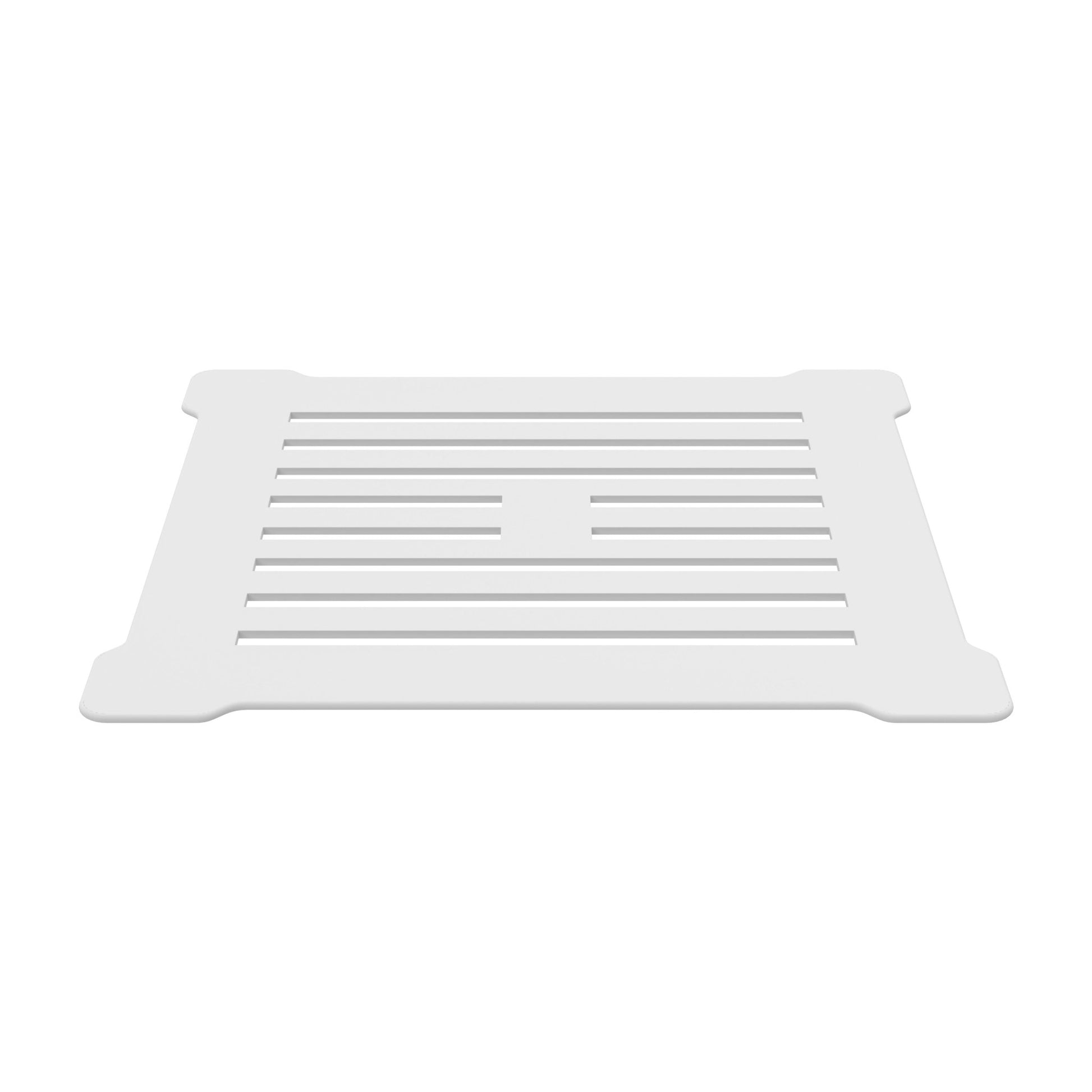 Nui Shower Tray Wastes Square Shower Waste With White Top Contemporary Matt White Stainless Steel 86x144x144mm - JJ Building Materials
