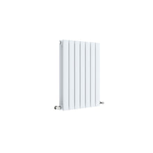 Nui Sloane Horizontal Double Panel Radiator 600 X 412 Contemporary Satin White Steel 600x412x72mm - JJ Building Materials