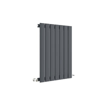 Nui Sloane Horizontal Single Panel Radiator 600 X 412 Contemporary Anthracite Steel 600x412x53mm - JJ Building Materials