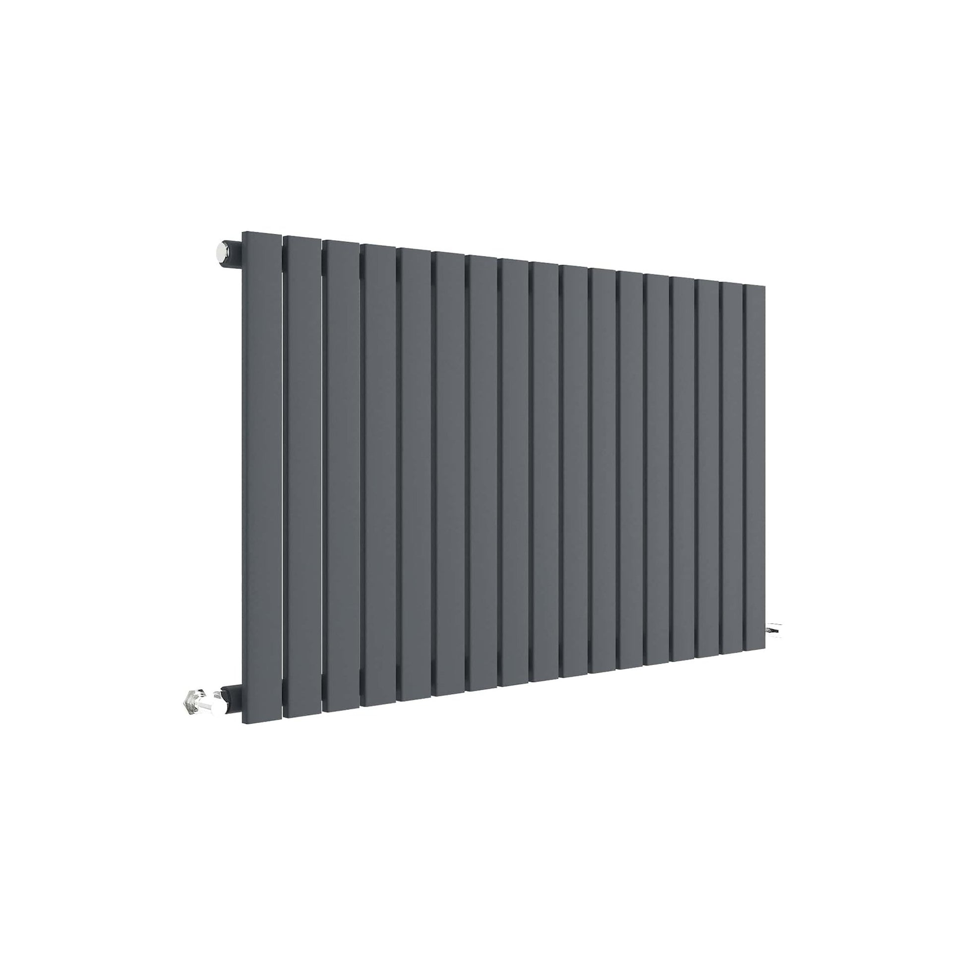 Nui Sloane Horizontal Single Panel Radiator 600 X 992 Contemporary Anthracite Steel 600x992x53mm - JJ Building Materials
