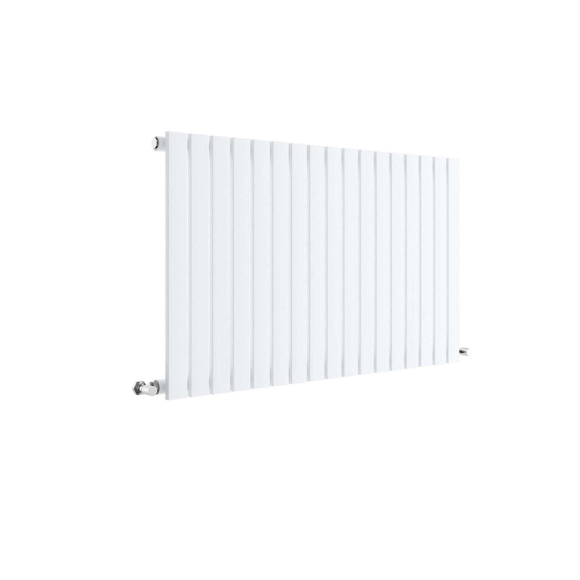 Nui Sloane Horizontal Single Panel Radiator 600 X 992 Contemporary Satin White Steel 600x992x53mm - JJ Building Materials