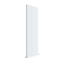 Nui Sloane Vertical Double Panel Radiator 1800 X 528 Contemporary Satin White Steel 1800x528x72mm - JJ Building Materials