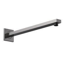 Nui Small Rectangular Shower Arm Contemporary Brushed Pewter Brass 20x35x355mm - JJ Building Materials