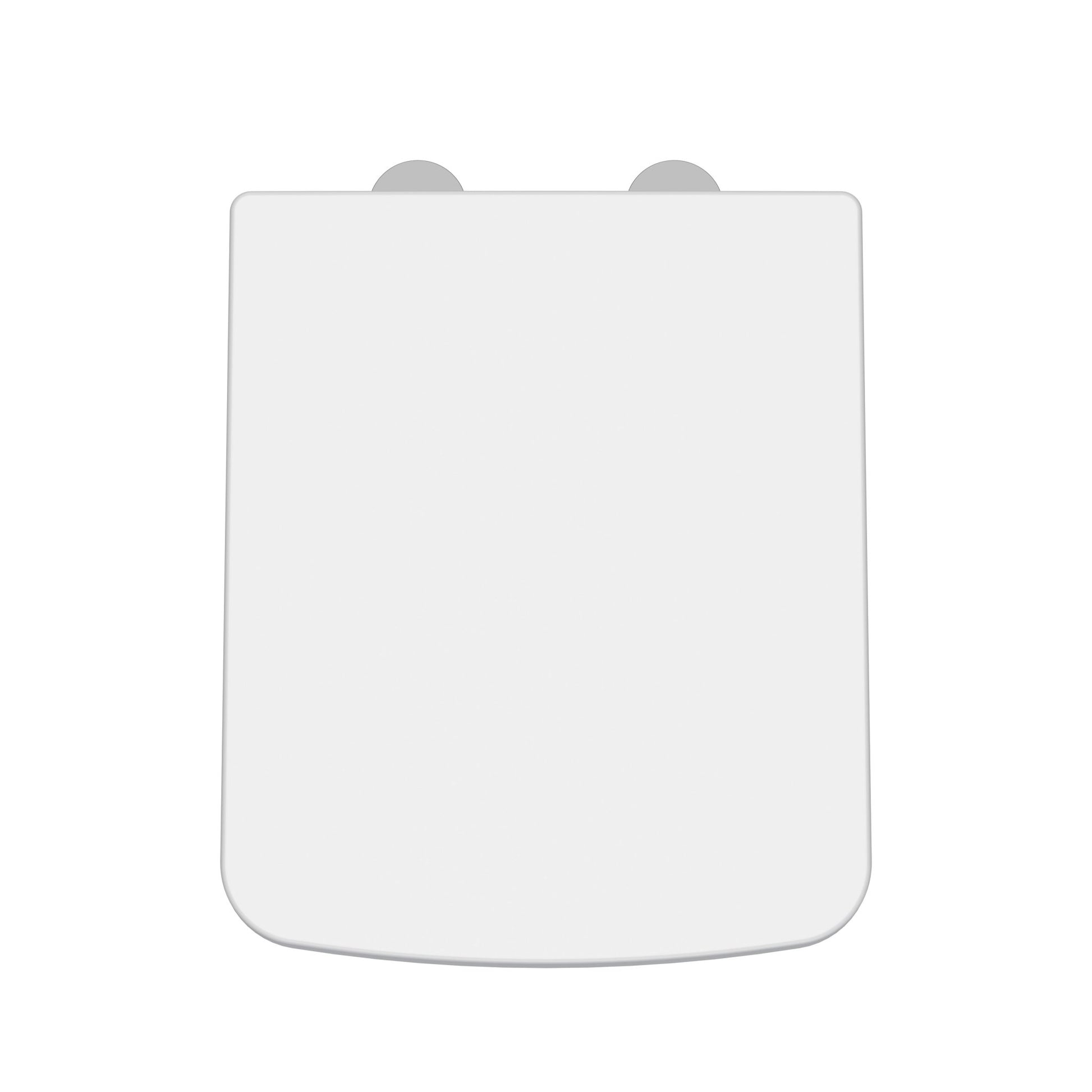 Nui Soft Close Toilet Seat Contemporary White Stainless Steel Nylon,urea 53x358x435mm - JJ Building Materials