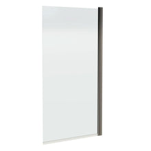 Nui Square Bath Screen - 6mm Contemporary Brushed Pewter Aluminium 1430x790x38mm - JJ Building Materials