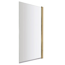Nui Square Bath Screen Contemporary Brushed Brass Aluminium 1430x790x24mm - JJ Building Materials