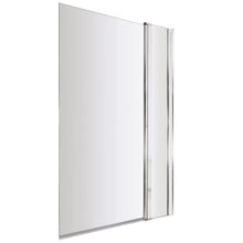 Nui Square Bath Screen With Fixed Panel Contemporary Chrome Aluminium 1433x998x24mm - JJ Building Materials