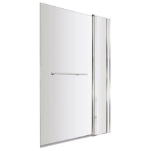 Nui Square Bath Screen With Fixed Panel & Rail Contemporary Chrome Aluminium 1433x998x24mm - JJ Building Materials