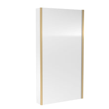 Nui Square Bath Screen With Fixed Return Contemporary Brushed Brass Aluminium 1400x815x38mm - JJ Building Materials