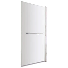 Nui Square Bath Screen With Rail Contemporary Chrome Aluminium 1430x790x24mm - JJ Building Materials