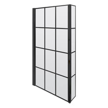 Nui Square Black Framed Bath Screen With Fixed Return Contemporary Matt Black Aluminium 1430x795x150mm - JJ Building Materials
