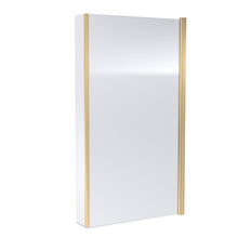 Nui Square Fixed Bath Screen With Fixed Return - 6mm Contemporary Brushed Brass Aluminium 1430x795x150mm - JJ Building Materials
