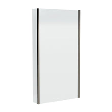 Nui Square Fixed Bath Screen With Fixed Return - 6mm Contemporary Brushed Pewter Aluminium 1400x815x38mm - JJ Building Materials