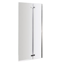 Nui Square Hinged Bath Screen Contemporary Chrome Aluminium 1400x750x38mm - JJ Building Materials