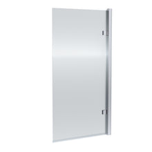 Nui Square Hinged Fluted Bath Screen - 8mm Contemporary Chrome Aluminium 1520x830x24mm - JJ Building Materials