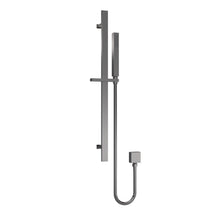 Nui Square Slider Rail Kit With Ebow Contemporary Brushed Pewter Brass 685x129x65mm - JJ Building Materials