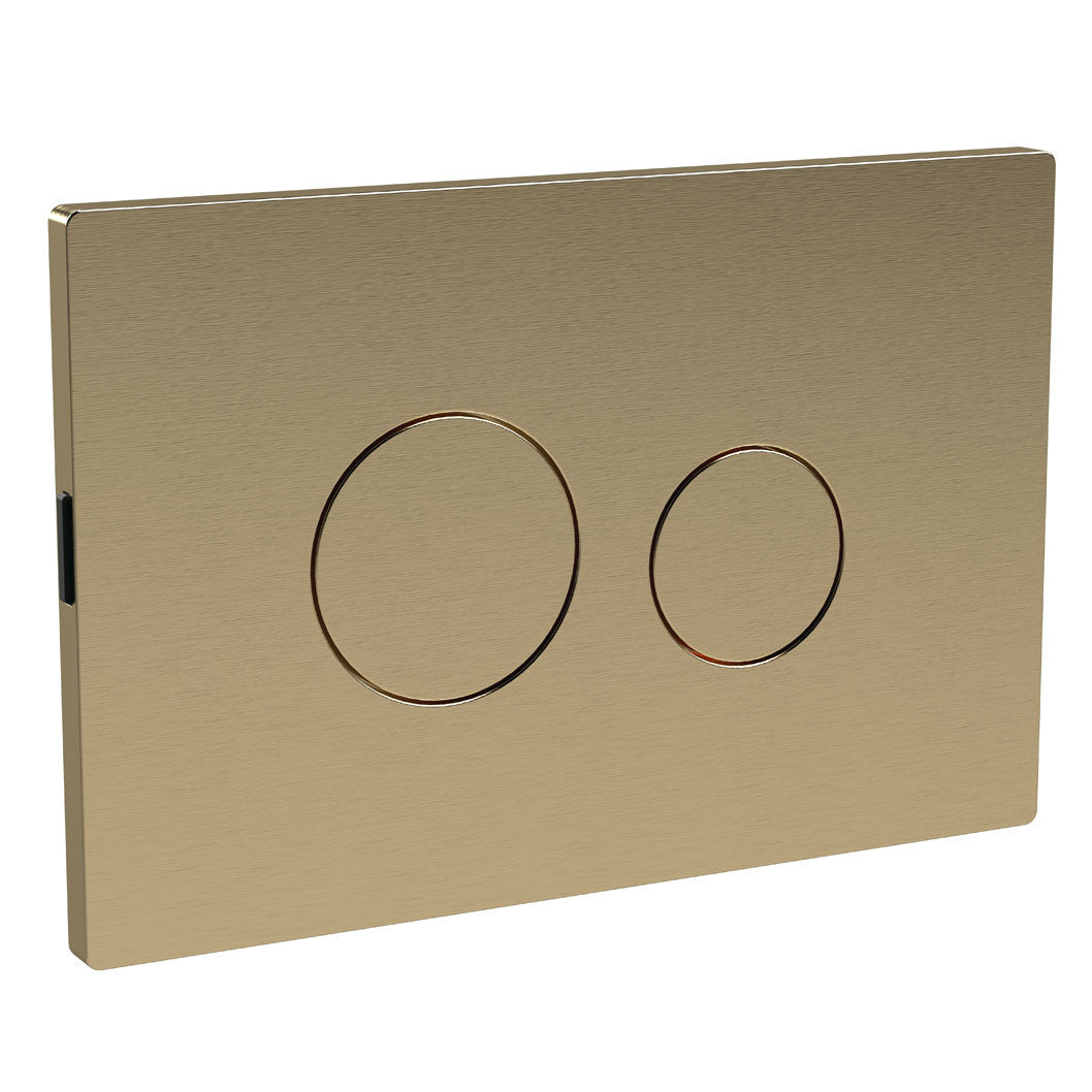 Nui Toilet Accessories Brushed Brass Round Plate For Pneumatic Dual Flush Contemporary ABS 70x70x99mm - JJ Building Materials