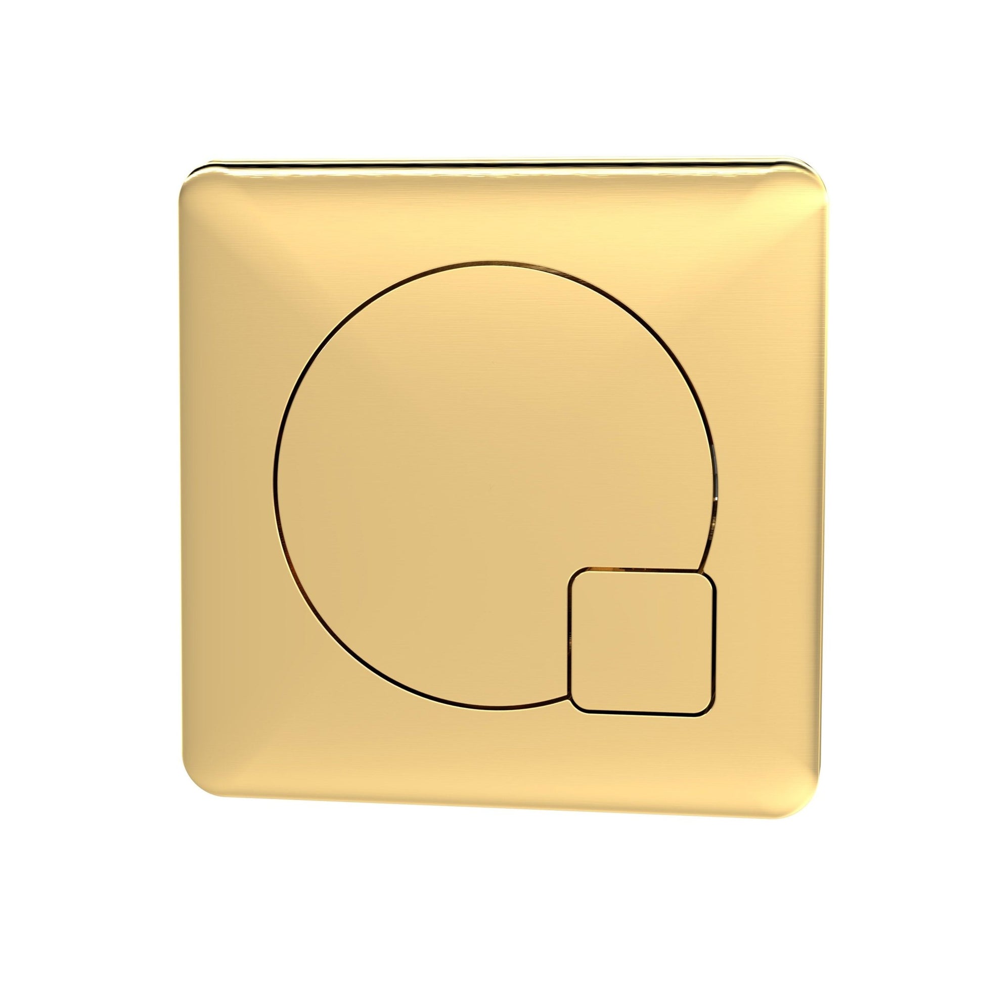 Nui Toilet Accessories Square Dual Flush Brushed Brass Push Button Contemporary ABS 70x70x99mm - JJ Building Materials